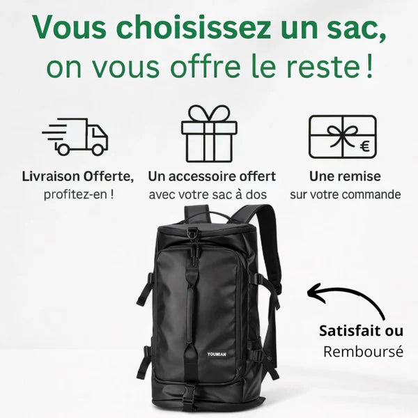 Sac à dos étanche grande capacité de 40L – TrailPro – Havresacs
