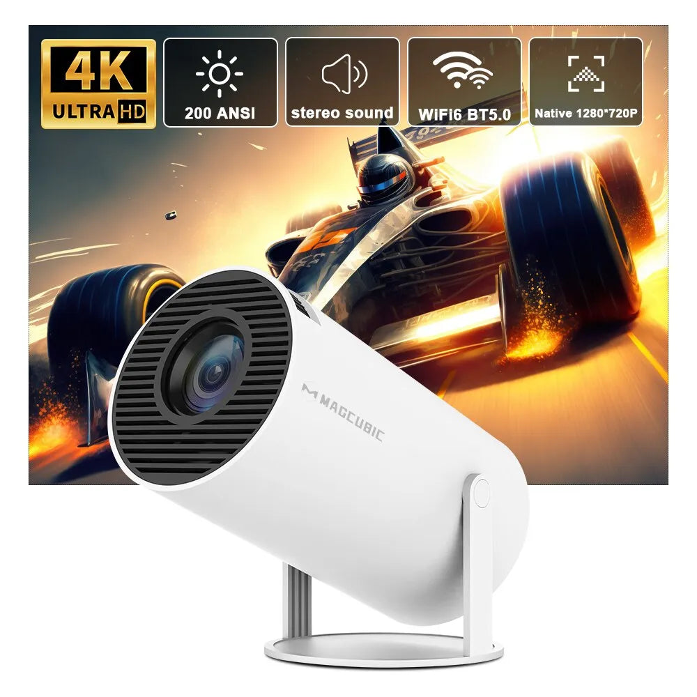 Mini Projecteur Portable 5G Wifi 6 BT 5.0 Android 11, Projecteur 4K 1080P Full HD Pivotant à 180° Magcubic