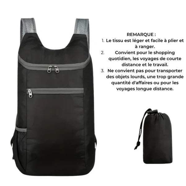 Sac à dos pliable ultra léger 15L – FoldLite – Havresacs