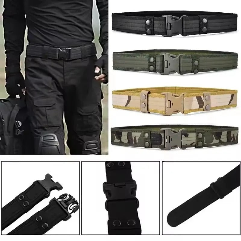 Nouvelle Ceinture Tactique pour Hommes à Libération Rapide – Large Ceinture en Nylon Camouflage pour l’Alpinisme, la Randonnée, le Travail et la Pêche