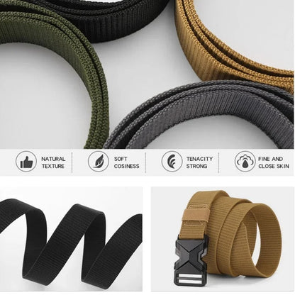 Nouvelle Ceinture Homme 125 cm à Boucle – Ceinture Homme en Nylon Tressé, Légère, Respirante, pour un Usage Quotidien et les Déplacements