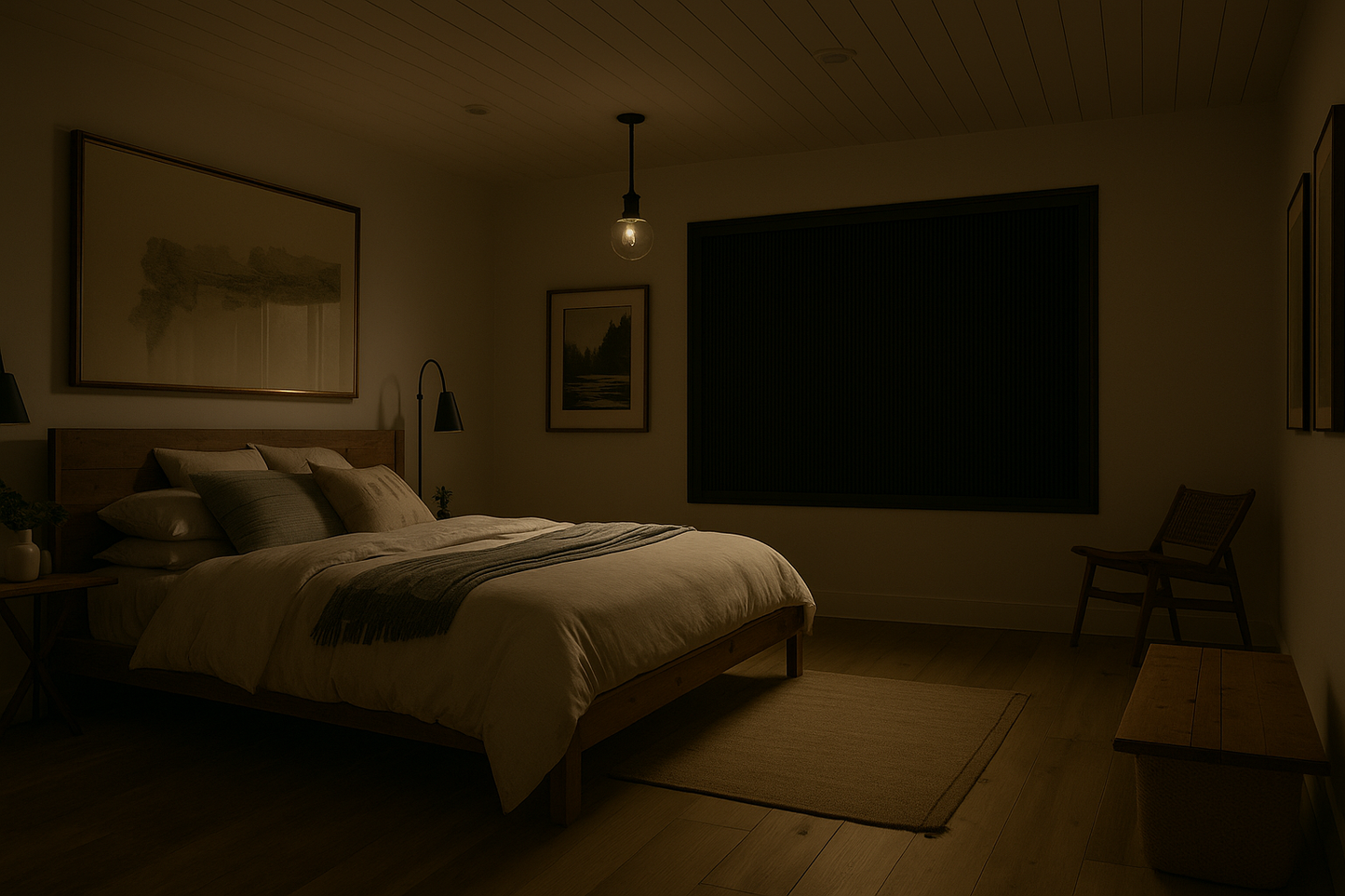 Panneau occultant avec cadre dissimulé