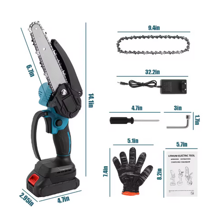 Mini tronçonneuse électrique portable à batterie bivolt - Achetez-en 1 et recevez-en 2