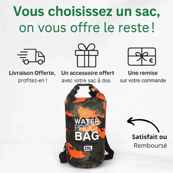 Sac à dos étanche 10-20L – AquaSafe – Havresacs