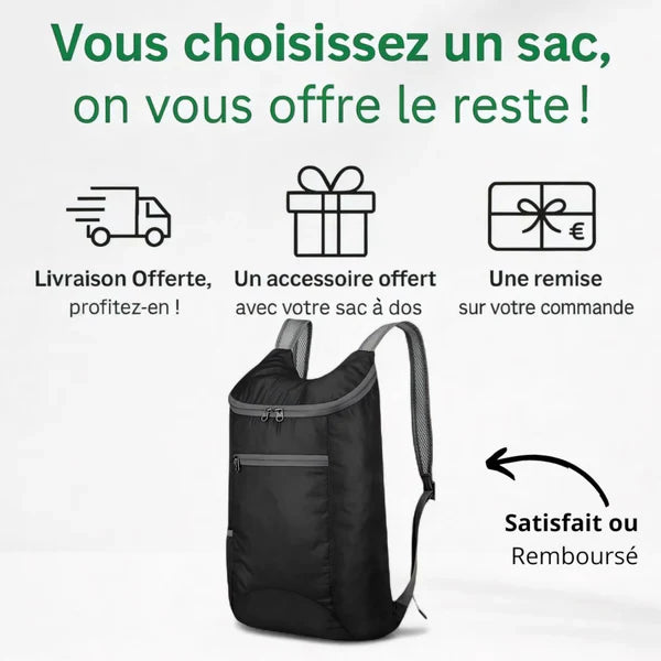 Sac à dos pliable ultra léger 15L – FoldLite – Havresacs